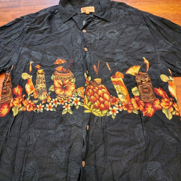 Aloha Joe Hawaiian Shirts Cocktail Print Short Sleeve Shirt  Size L - Picture 3 of 8